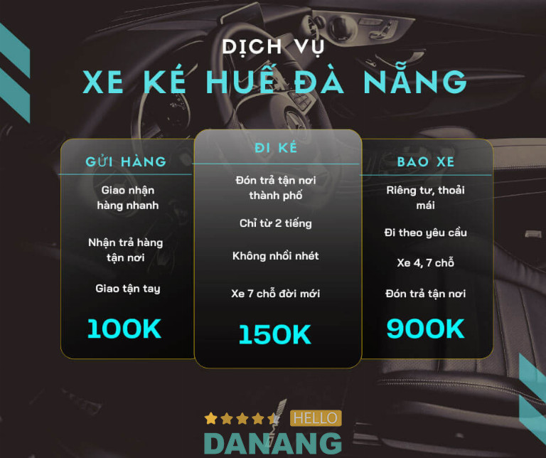 Dịch vụ xe ghép Huế - Đà Nẵng