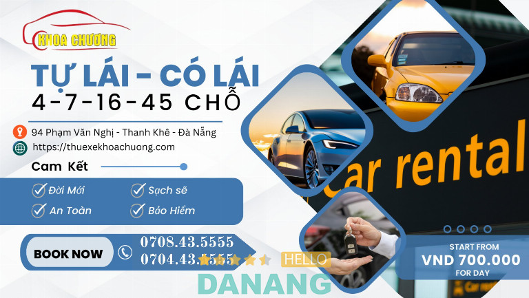 Dịch vụ thuê xe du lịch Khoa Chương Đà Nẵng