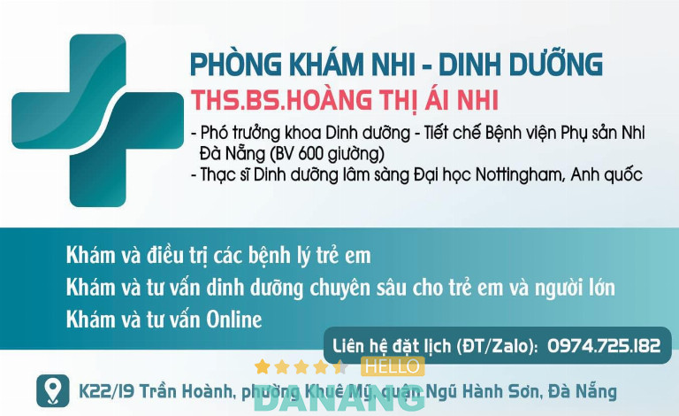 Phòng khám Nhi - Dinh dưỡng ThS. BS. Hoàng Thị Ái Nhi tại Q. Ngũ Hành Sơn, Đà Nẵng