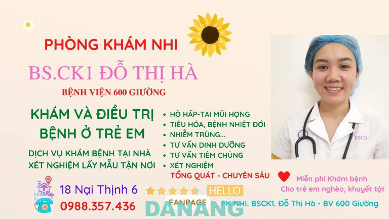 Phòng khám Nhi BS. CKI Đỗ Thị Hà tại Q. Sơn Trà, Đà Nẵng