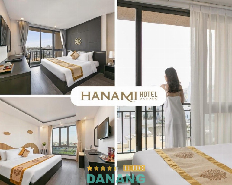 Hanami Hotel là một trong những khách sạn có vị trí “vàng” sát biển Mỹ Khê và ngay trung tâm phố Tây An Thượng