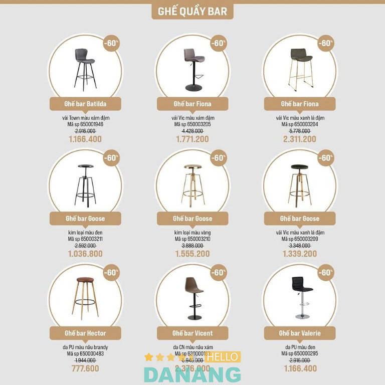 Ghế quầy bar Nội Thất Minh Trân