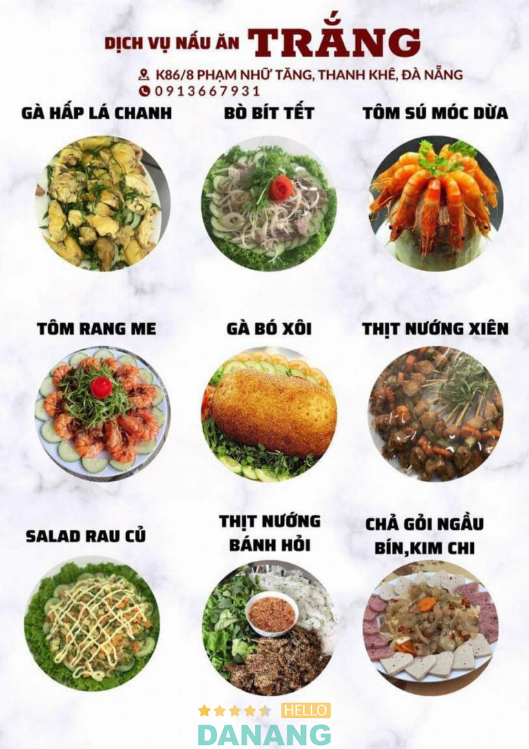 Dịch vụ nấu ăn Trắng tại Đà Nẵng