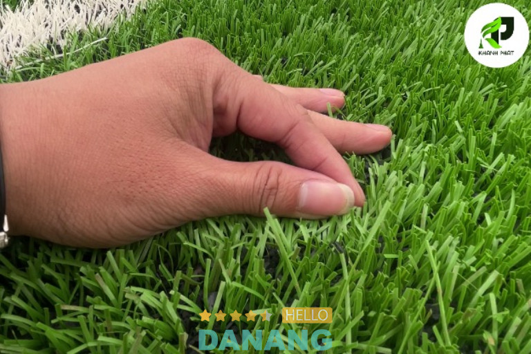 Mặt cỏ sân sâu khi đã hoàn thành thi công.