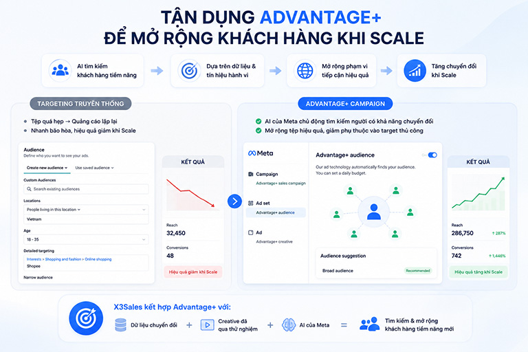 X3Sales Scale Facebook Ads cho doanh nghiệp bằng AI