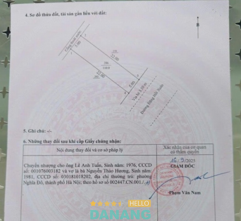 Bán đất đường đặng hồi xuân đà nẵng